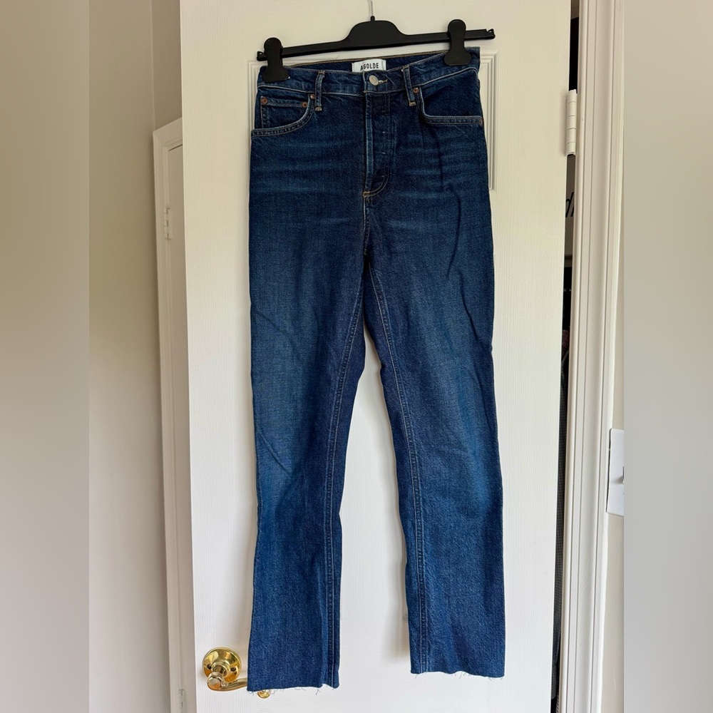 AGOLDE Riley High Rise Jeans (altered with unfinished hem)